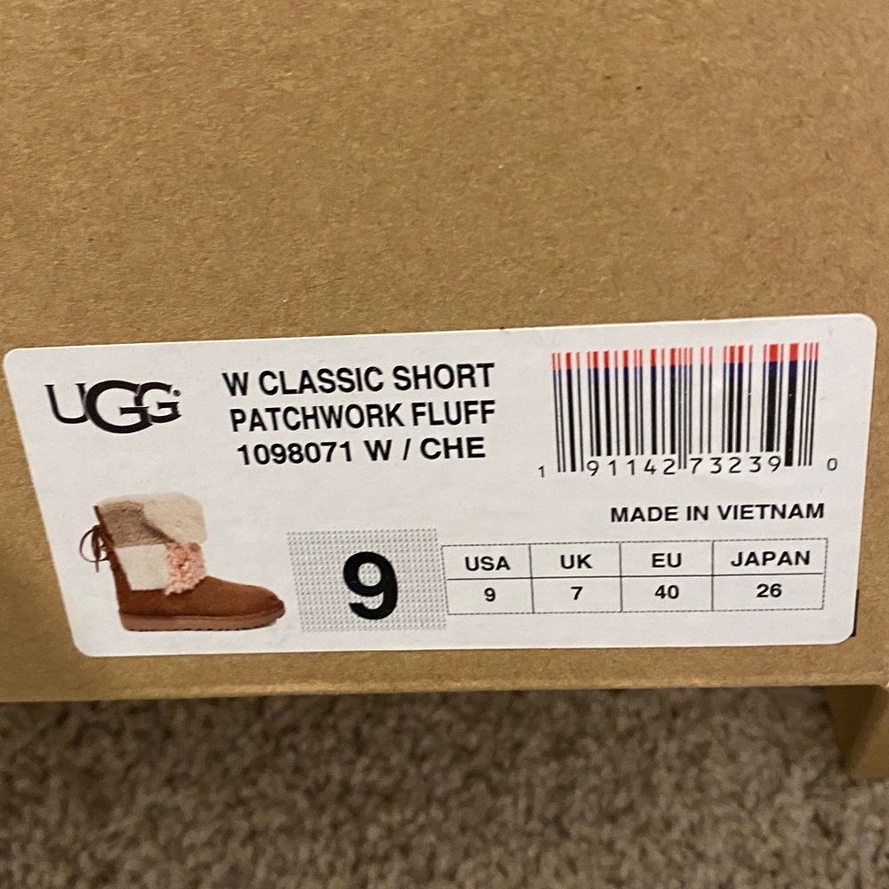 Brand New UGG Patchwork Fluff Shearling Boots - Picture 4 of 6
